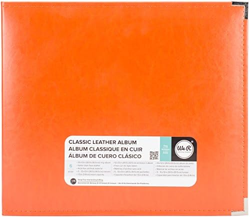 We R Memory Keepers 12x12 Photo Album - Faux Leather with 5 Page Protectors and Spine Label - Snag-Free D-Ring Scrapbooking Memory Album, Acid-Free, Orange Soda by WeRMemoryKeepers