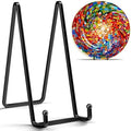 IPAME 4 Pack 8 Inch Large Plate Stands for Display - Metal Square Wire Plate Holder Display Stand + Picture Stand for Book, Platter, Plaque, Photo Easel by IPAME
