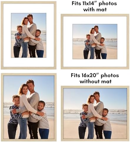 Americanflat 16x20 Poster Frame 2-Pack - Matted to 11x14 - Natural Oak - Image 4