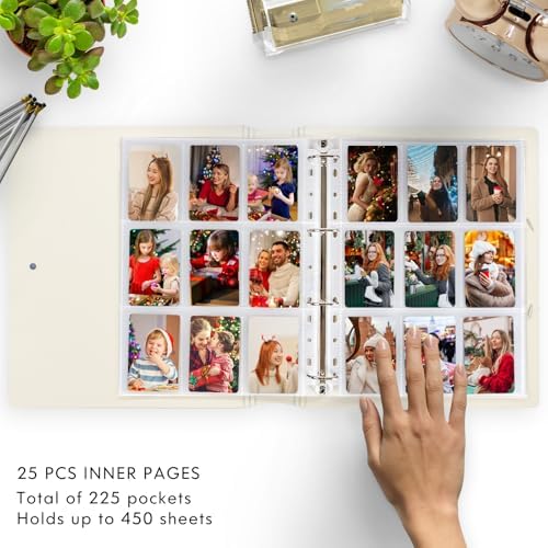 A4 Kpop Photocard Binder, 4 Ring Binder Photo Album for Fujifilm Instax Mini Camera Polaroid Printer Photo Film, 2x3 inch Kpop Photocard Holder Book with 25 Pages 9 Pocket (Black) - Image 5