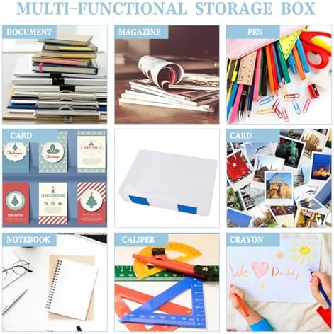 12 Pcs Clear Paper Storage Box, Blue, 12.4 x 9.84 x 1.18 Inches - Image 5