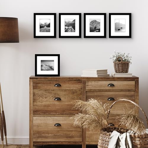 Americanflat 7x8 Picture Frame 5-Pack - Matted to 4x5 - Black - Image 5