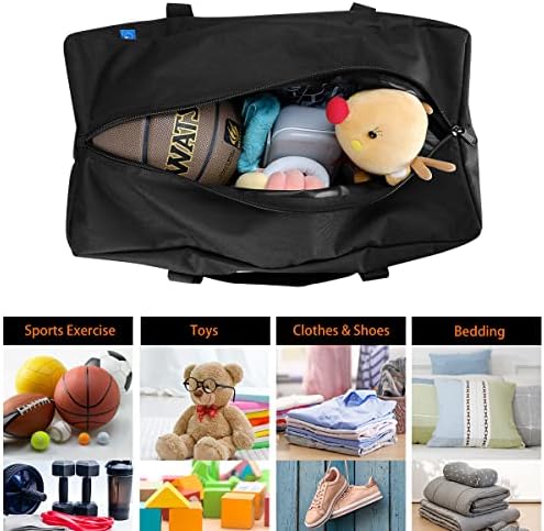 COOLBEBE 24x12x12 Inch Travel Duffle Bag, 53L Mid-Size Weekender, Black - Image 5