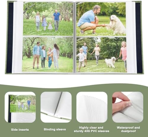 200-Pocket Photo Album 4x6 - Slip-In Picture Album with Linen Cover & Display Window, Vertical Photo Book for Wedding, Family, Baby, Anniversary & Vacation Memories (Holds 200 Photos) - Image 5