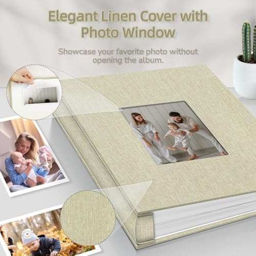 popotop Photo Album 4x6-600 Photos Photo Books with 600 Horizontal and Vertical Pockets,Linen Cover Albums for Family Wedding Anniversary Baby Vacation Pictures - Image 2