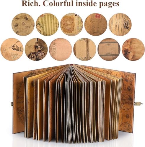 Adventure Book 148-Page DIY Handmade Scrapbook with Retro-Style Embossed Letter Cover - Perfect Travel Diary & Memory Album for Couples,Inspired by the 'Up' Saga,Ideal for Anniversaries & Weddings - Image 5
