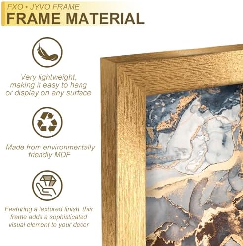 Fxojyvo 18x36 Picture Frame Gold Engineered Wood Wall Hanging - Image 2