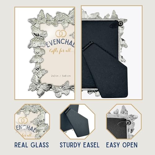 2x3 Mini Picture Frame: Silver Fluttering Butterflies - Image 5
