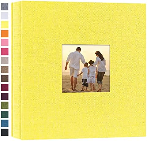 potricher Photo Album 4x6 Pictures, 200 Pockets, Linen Cover, Yellow by potricher