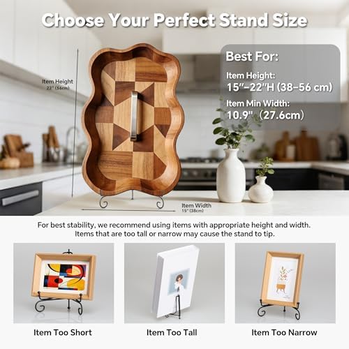 Artliving Plate Stands for Display, 15Inch Black Iron Easel Plate Display Photo Holder Stand, Displays Picture Frames, Decorative Plates, Tablets and Art (2 pack) - Image 5