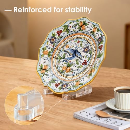 Acrylic Easel Display，Plate Stand for Display，Adjustable Clear Display Holder for 8" to 12" Platter, Book, Card, Frame, Picture, Artwork, Plaque ( Large-1pc 8"-12") - Image 4