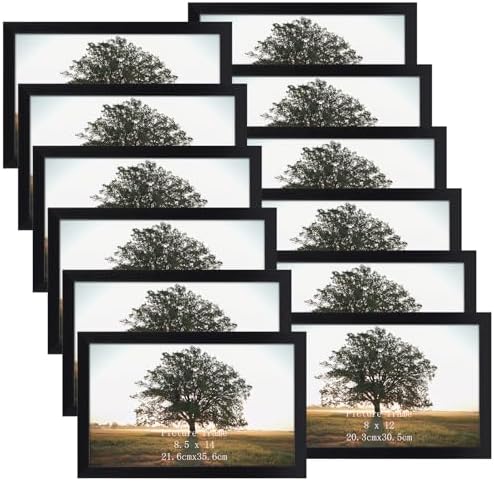 Giftgarden 8.5x14 Picture Frame Black, Multi 8.5 x 14 Photo Frames Bulk for Wall or Tabletop Display, 12 Pack by Giftgarden