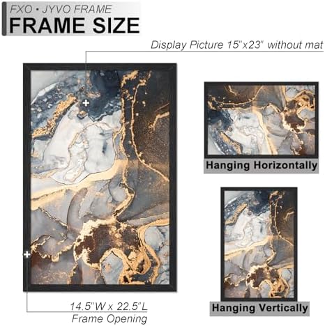 Fxojyvo 15x23 Picture Frame Set of 6 Black Engineered Wood Wall Hanging - Image 4