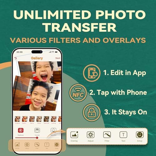 E-Paper Fridge Magnet Classic Plus, E-Ink Battery-Free Instant Photo Style Display, Wireless NFC Picture Frame, Phone-Controlled Acrylic Memo Board for Party/Travel/Home & Gifts, Compatible iPhone 13 and Newer (Green) - Image 6
