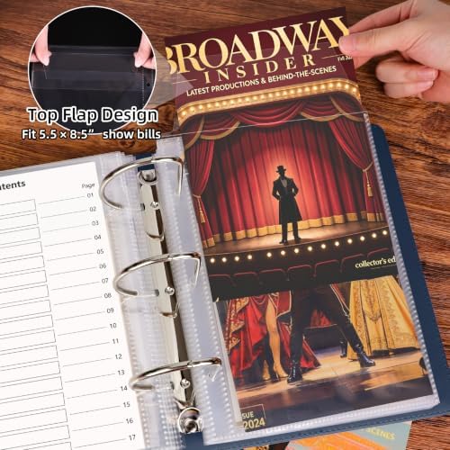 HAUTOCO Show-Bill Binder with 36 Sleeves for 8.5" x 5.5" Broadway Programs - Image 4