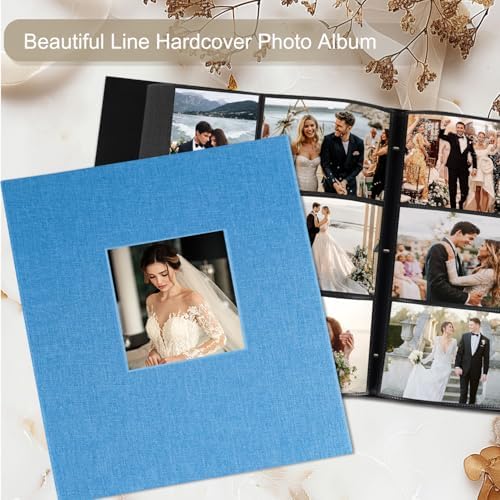 Artmag Fabric Photo Album 4x6 600 Large Capacity for Family Wedding Anniversary Linen Album Holds 600 Horizontal and Vertical Photos (600 Pockets, Teal) - Image 4