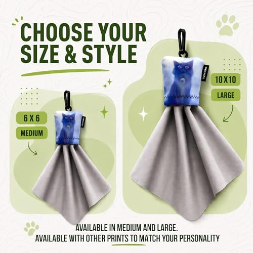 SPUDZ Classic Microfiber Lens Cleaner – Clip-On Pouch, Washable – for Binoculars, Scopes, Glasses, Screens | Classic | Panda Bubble, 6 x 6 Inch (2-Pack) - Image 3