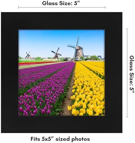 Americanflat 5x5 Picture Frame - Engineered Wood - Black - Image 2