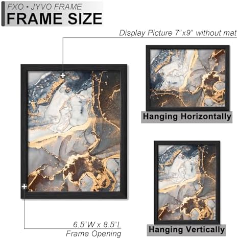 7x9 Picture Frame Set of 4 Black Engineered Wood Tabletop/Wall Hanging - Image 4
