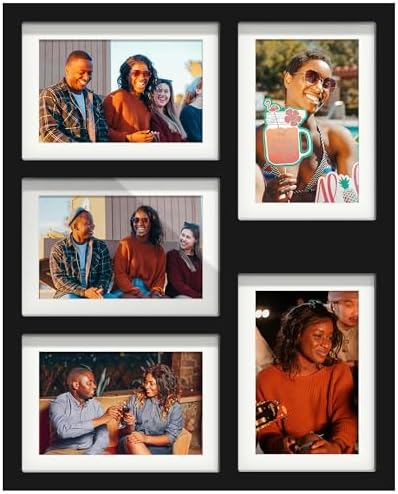 DUENPY 5x7 Collage Frame Holds 5 4x6 Photos Black by DUENPY