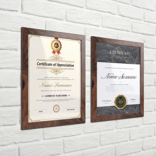 Giftgarden 8.5x11 Picture Frame Brown Set of 12, Multi Rustic Walnut Wood-Color 8.5 x 11 Frames Bulk for Award Certificate Document Diploma, Wall or Tabletop Display - Image 3
