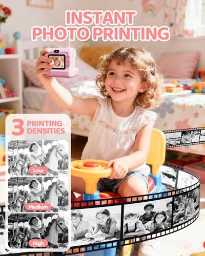 CalineGam Kids Instant Print Camera, 1080P HD Dual Lens with 32GB Card | 2.4" Screen Kids Camera with 3 Paper Rolls, 16X Zoom, Christmas Birthday Gifts for Girls and Boys Age 3-12 - Image 3