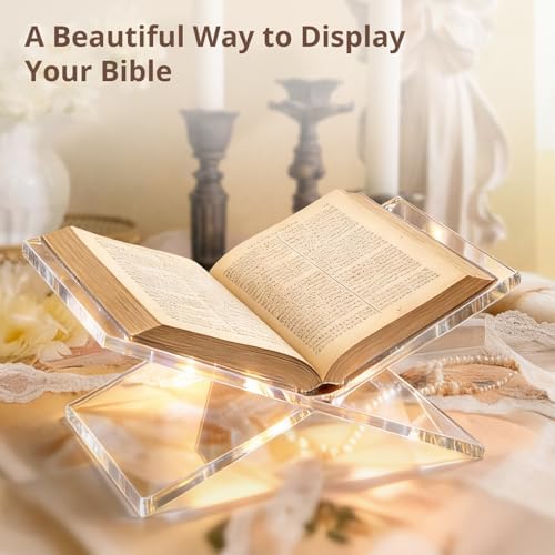 Acrylic Book Stand 12×8×6, Clear 8 mm Thick Book Holder & Display Stand for Cookbooks, Bibles, Art Books, Recipe Books, Photo Albums, Desk Reading & Coffee Table Décor - Image 2