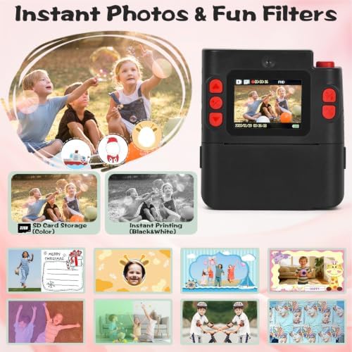 Cudinham Kids Camera Instant Print, Gifts for Age 3-12 Kids, 5 Rolls Paper - Image 4