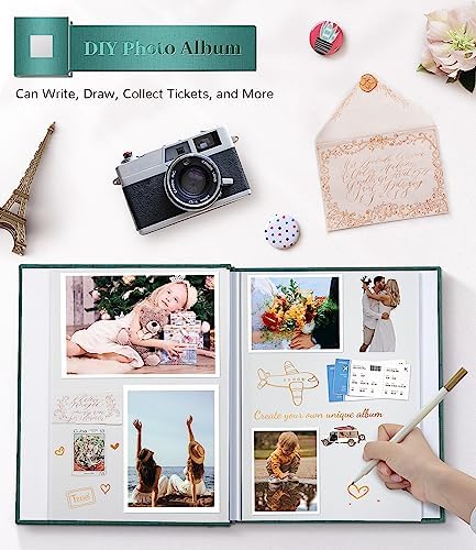 Artfeel Photo Album Self Adhesive Scrapbook Album for 3x5 4x6 5x7 8x10 Pictures,60 Pages Linen Cover with Display Window DIY Photo Book,Ideal Gifts for Family Travel Wedding Baby - Image 4