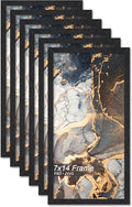 Fxojyvo 7x14 Picture Frame Set of 6 Black Engineered Wood Wall Hanging by Fxojyvo
