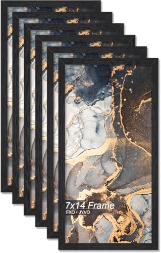 Fxojyvo 7x14 Picture Frame Set of 6 Black Engineered Wood Wall Hanging by Fxojyvo