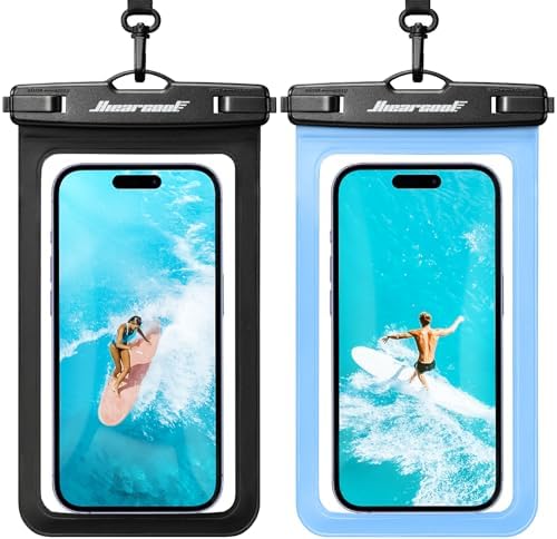 Hiearcool Waterproof Phone Pouch, Waterproof Phone Case, Black&Sky Blue by Hiearcool
