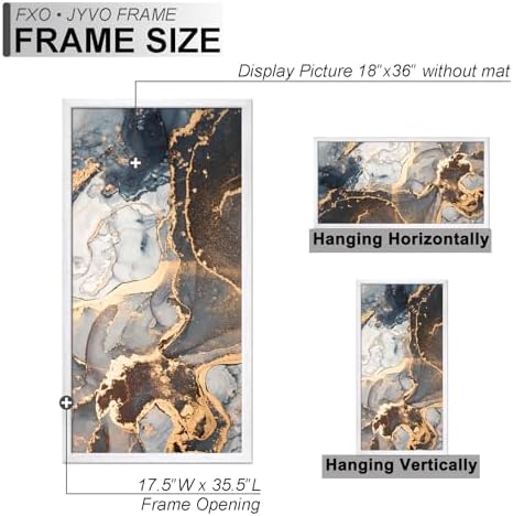 Fxojyvo 18x36 Picture Frame White Engineered Wood Wall Hanging - Image 4