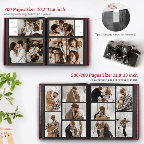 Popotop 4x6 Photo Album Holds 300 Pictures, Vegan Leather Hardcover - Image 5