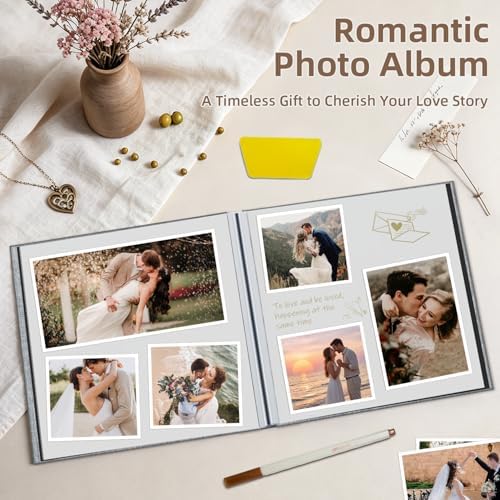 Popotop Photo Album Self Adhesive Scrapbook Album for 4x6 5x7 8x10 Pictures DIY Photo Book as Scrapbooking Supplies Kits, Birthday Gifts for Women Mom Wedding Baby Family Travel - Image 5