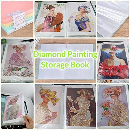 A3 Diamond Painting Storage Book, 60 Views Art Portfolio Presentations Folder with 30 Pages Protectors, 17.3x12.8in - Image 7