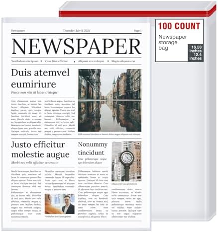 100 Pieces 16.53"X12.4" Newspaper Storage Sleeves for Art Prints by Unknown
