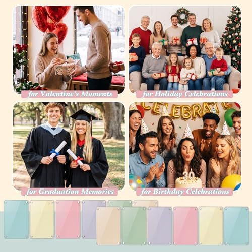 AceOrbit 12 Pack Pastel Magnetic Picture Frames Acrylic Fridge Magnetic Frame Back to School Locker Decor 2.9x4.1in Double Sided for Refrigerator Dorm Office Bulletin Board Instant Photos - Image 6