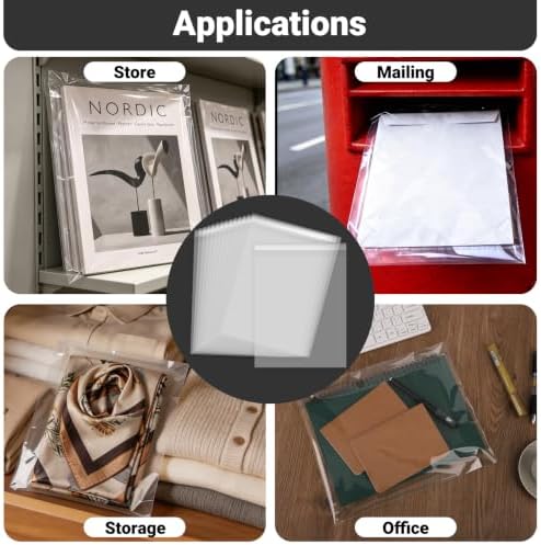 25 Pack Sheet Protectors for Artwork 9x11.8" - Acid Free Clear Plastic Sleeves for Paper, Cellophane Bags Self Adhesive, Comic Book Sleeves, Clear Plastic Bags for Page Photo Prints Magazine - Image 7