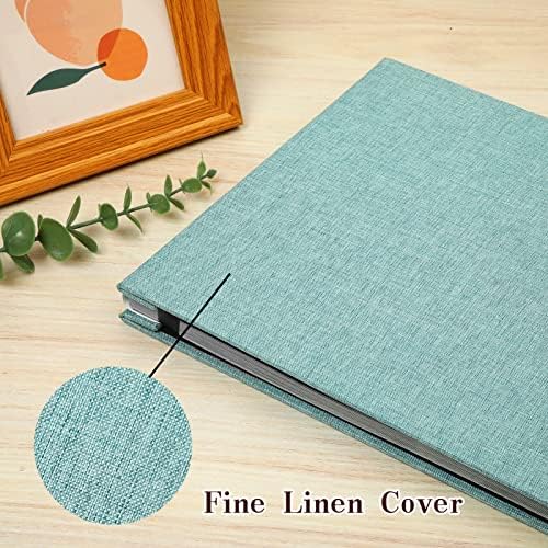 Spbapr Large Photo Album Self Adhesive Linen Cover Magnetic Scrapbook Album DIY Scrap Book 40 Black Sticky Pages for 3x5 4x6 5x7 8x10 Pictures with A Metal Pen - Image 3