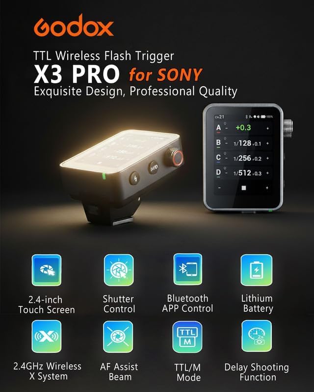 Godox X3 Pro S for Sony TTL Wireless Flash Trigger, 2.4G X System - Image 2