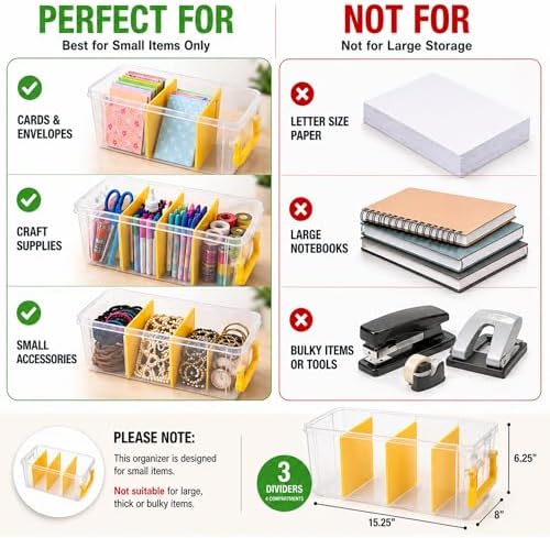 ArtBin Semi Satchel Craft Organizer with 3 Dividers, Yellow Accents - Image 6