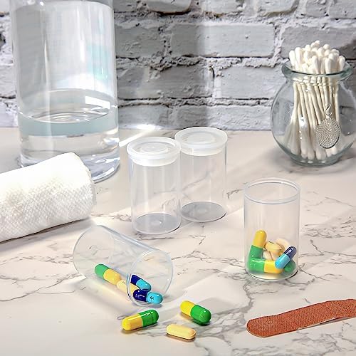JOVITEC 100 Pcs Plastic Film Canister Holder 35 mm Empty Camera Reel Containers Storage Containers Case with Lids for Small Accessories Fish Hook Film Beads (Clear) - Image 2
