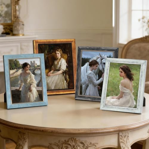 XUANLUO 9x12 Picture Frames Set of 4,Rustic Retro Photo Frame(Mix Color) - Image 4