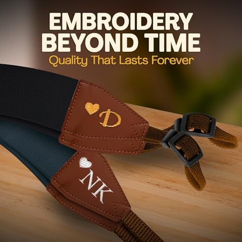 Art Tribute Camera Strap Personalized With Name - Shoulder, Crossbody & Neck Camera Strap for Photographers, Fits All Cameras, Canon Nikon Sony Fujifilm, Padded Strap W/Quick Release & Leather Ends - Image 5