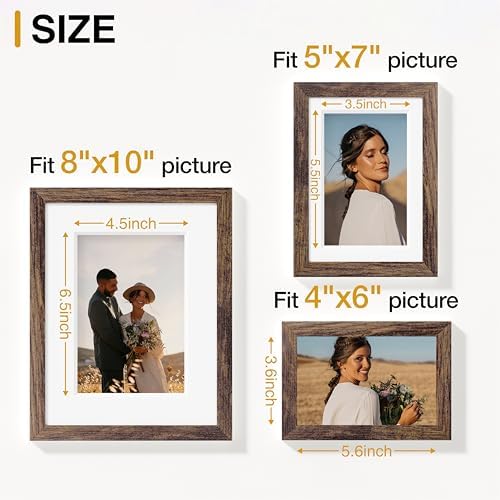 Vittanly 10 Pack Picture Frames Collage Wall Decor, Brown - Image 5
