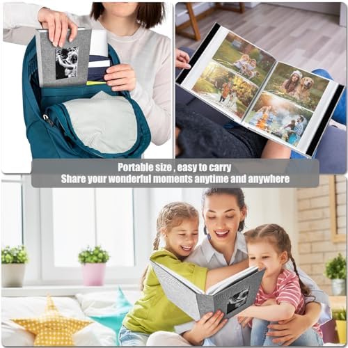 200-Pockets Photo Album 4x6 - Slip-In Picture Album with Linen Cover & Display Window, Vertical Photo Book for Wedding, Family, Baby, Anniversary & Vacation Memories (Holds 200 Photos) - Image 6