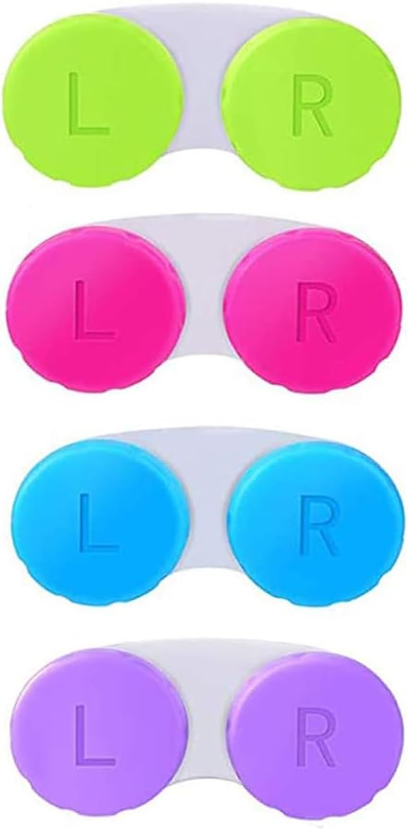 KISEER 4 Pack Colorful Contact Lens Case Box Holder Container Soak Storage Kit by KISEER