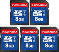 INDMEM SD Card 8GB 5 Pack UHS-I U1 Class 10 8G SDHC Flash Memory Card Compatible with Digital Camera, Computer, Trail Cameras by SINOBRIGHT