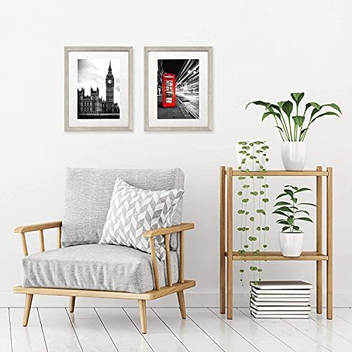 Americanflat 11x14 Picture Frame with Shatter-Resistant Glass - Use as 8x10 Frame with Mat or Display 11x14 Photo Without Mat - Signature Collection - Picture Frames for Wall Display - Driftwood - Image 5